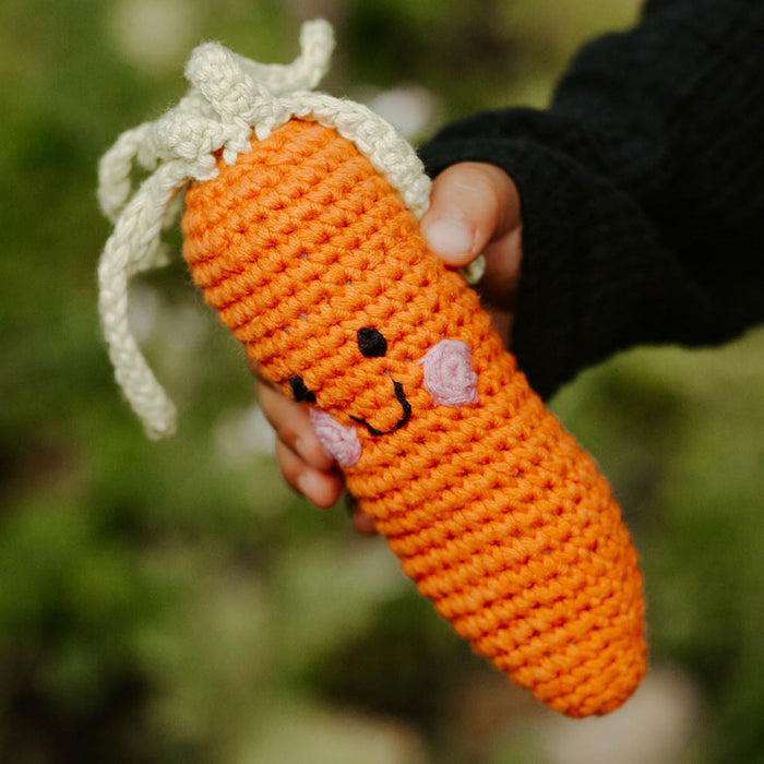 Organic Cotton Baby Carrot Rattle