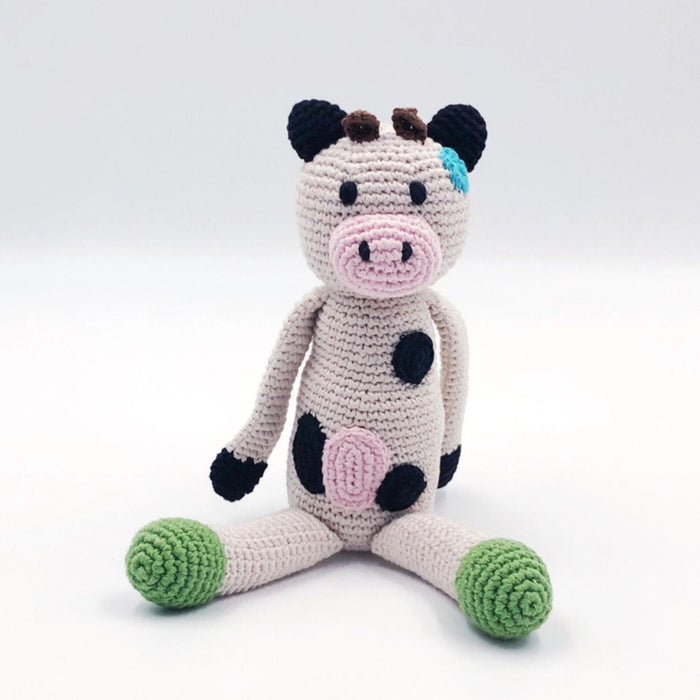 Organic Cotton Cow Rattle