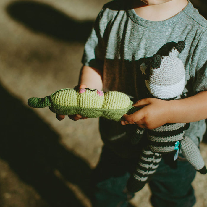Organic Cotton Green Peapod Rattle