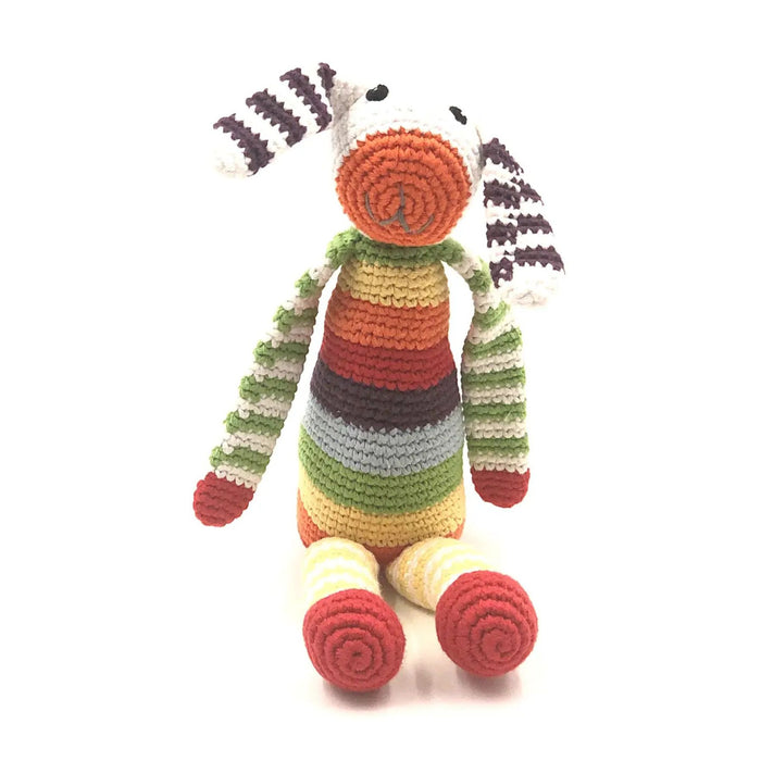 Organic Cotton Velvety Rainbow Bunny Rattle