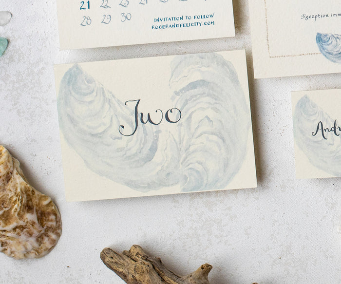 Oyster Shell Background Table Numbers