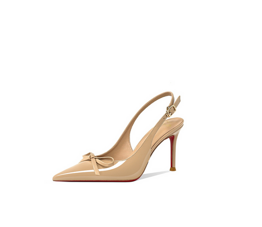 Patent Leather Bow Slingback Pumps – RUBY