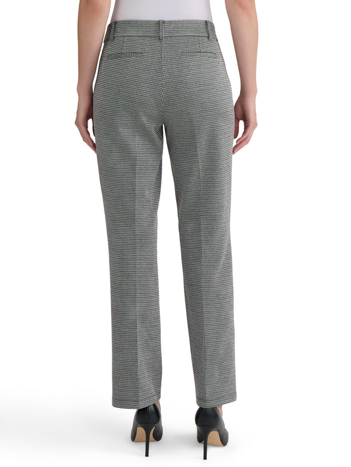 Audrey Pull-On Trouser, Knit Jacquard, Black/Vanilla Ice | Kasper