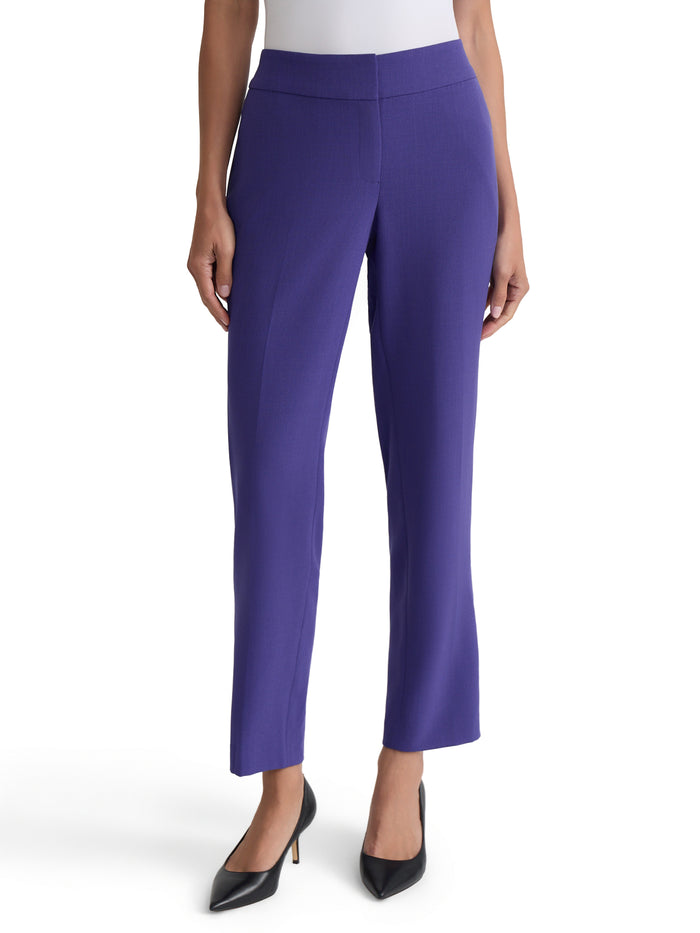 Petite Ava Straight Leg Pant, Stretch Crepe, Regal Plum | Kasper