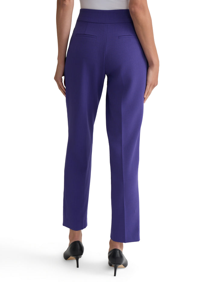 Petite Ava Straight Leg Pant, Stretch Crepe, Regal Plum | Kasper