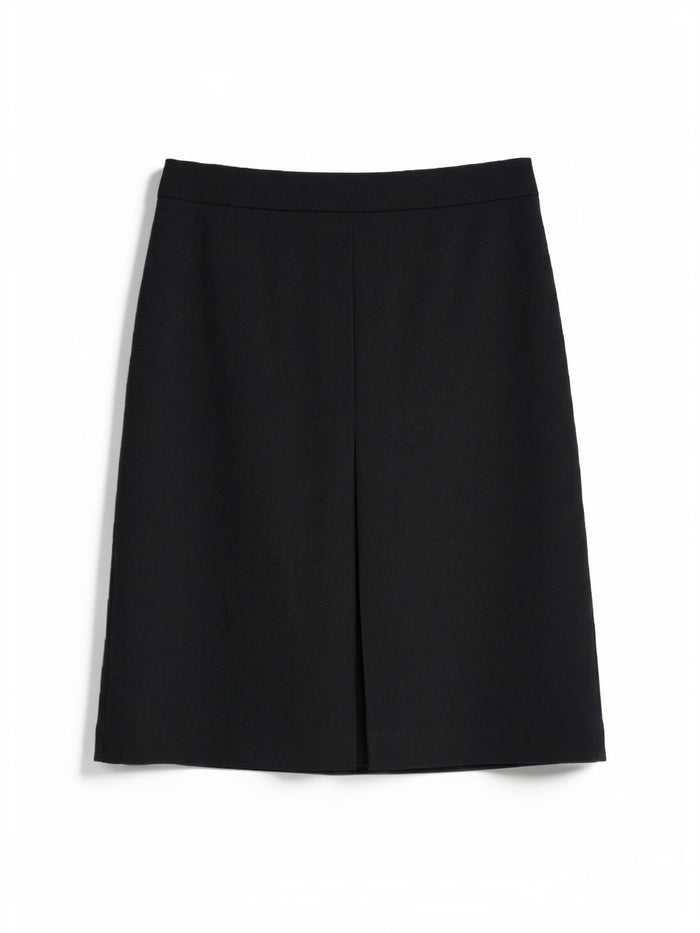 Pleat Front Skirt, Stretch Crepe, Black | Kasper