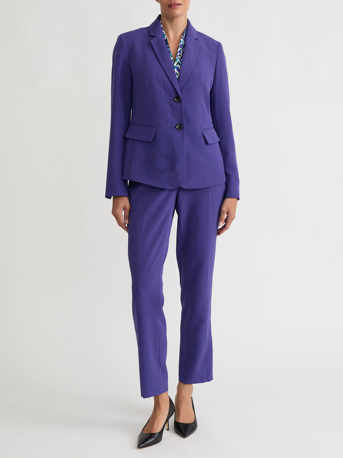 Petite Two Button Blazer, Stretch Crepe, Regal Plum | Kasper