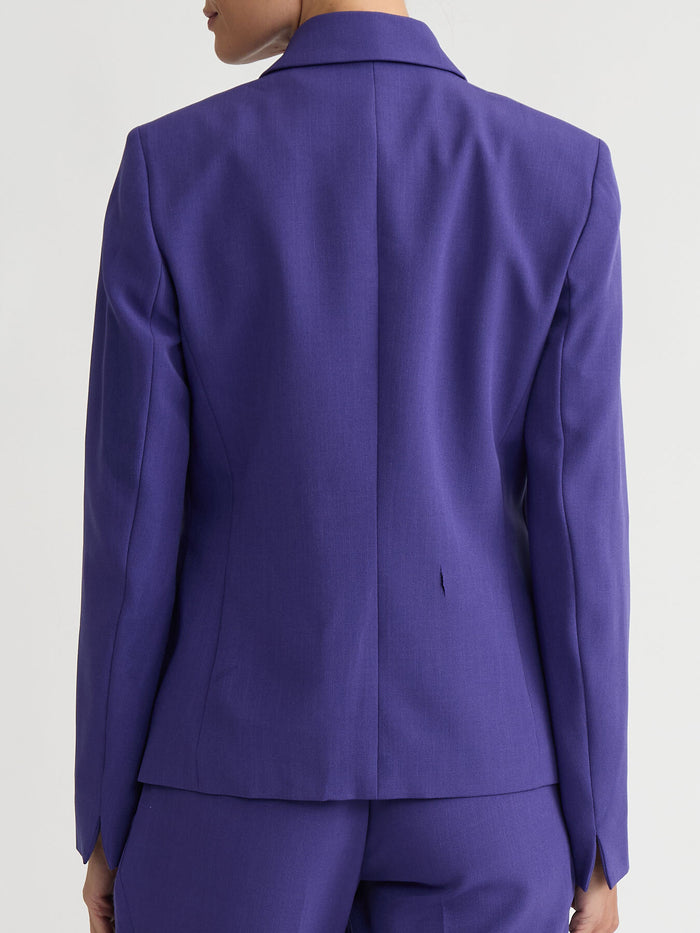 Petite Two Button Blazer, Stretch Crepe, Regal Plum | Kasper