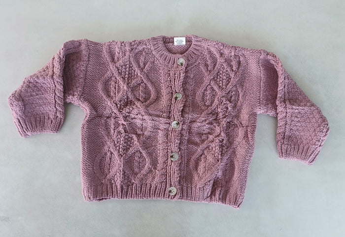 Pink Acrylic Woolen Round Neck Sweater for Girls