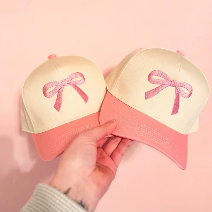 Pink Bow Croquette Hat - Greige Goods