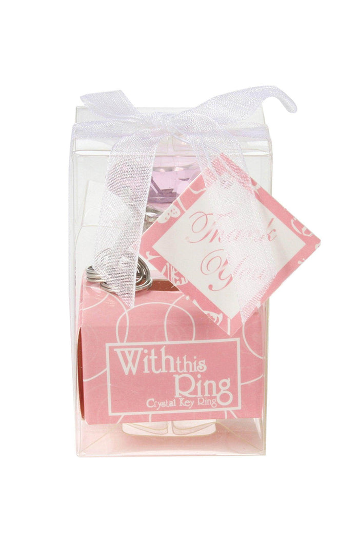 Pink Diamond Ring Keyring-Wedding Bridal Shower Favors CGF0154 (Set of 6 pcs) - COCOMELODY