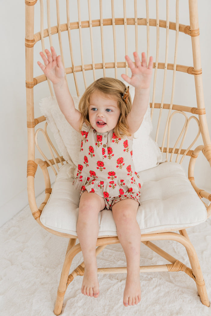 Pink Floral Sleeve Ruffle Top & Shorts Set Yo Baby India