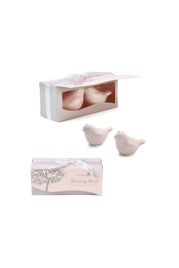 Pink Kissing Birds Salt and Pepper Shakers Set for Wedding Shower Favors CGF0011 (Set of 6 pcs) - COCOMELODY