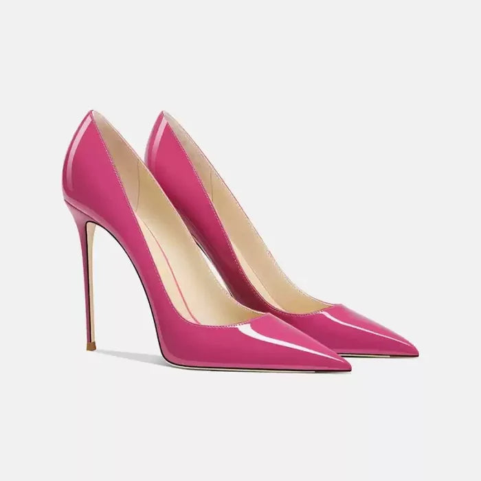 Pink Patent Leather Stiletto Pumps – FUCHSIA