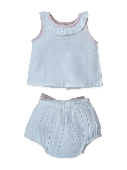 Top And Bow Bloomer Set : PINK : Infant : Baby Girl : New Born Top & Shorts Set Yo Baby India