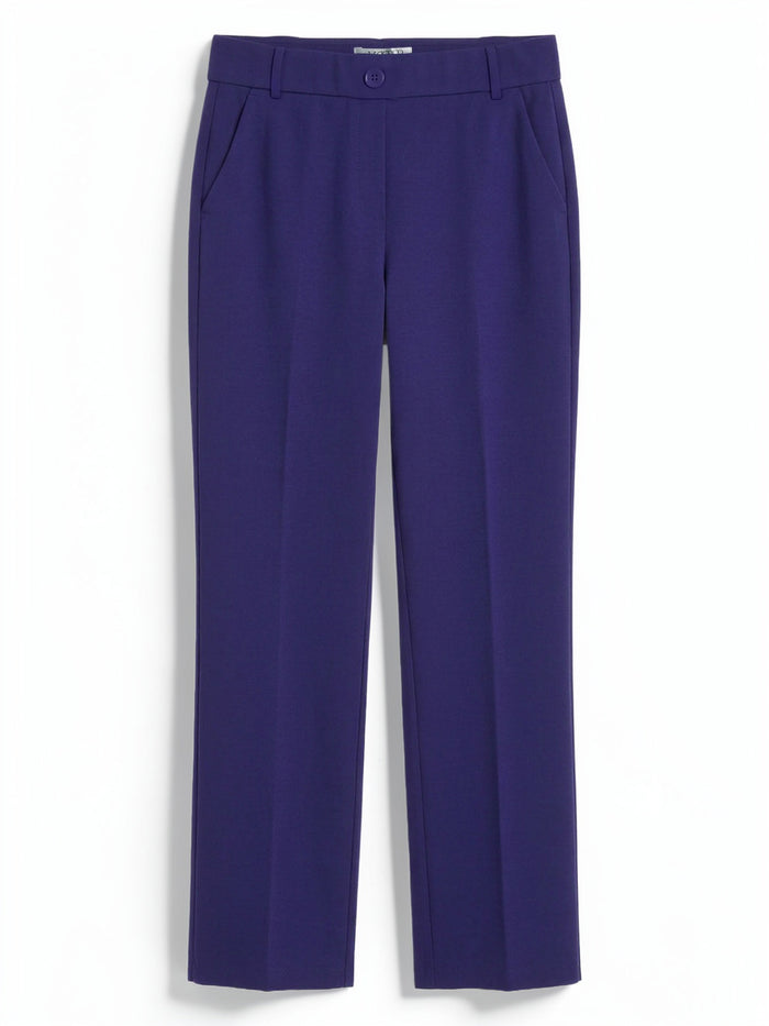Plus Audrey Pull-On Faux Fly Front Trouser, Compression Suiting, Regal Plum | Kasper