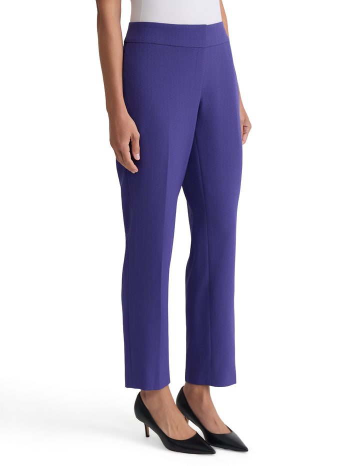 Plus Ava Straight Leg Pant, Stretch Crepe, Regal Plum | Kasper