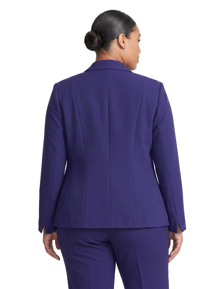 Plus Kissing Front Jacket, Stretch Crepe, Regal Plum | Kasper