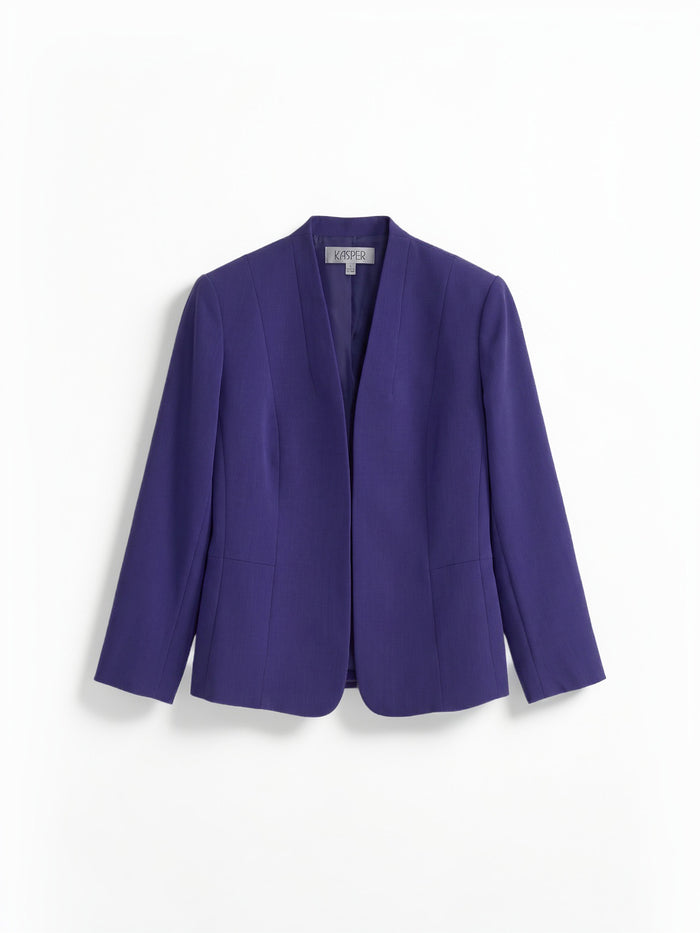 Plus Kissing Front Jacket, Stretch Crepe, Regal Plum | Kasper