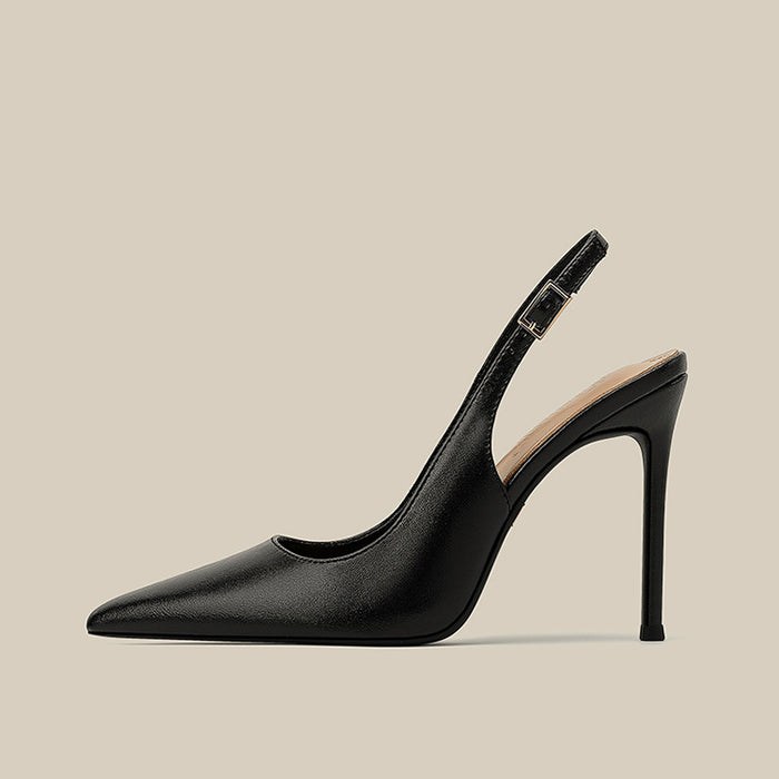 Pointed-Toe Leather Slingback Pumps – ODD- CAMILLE