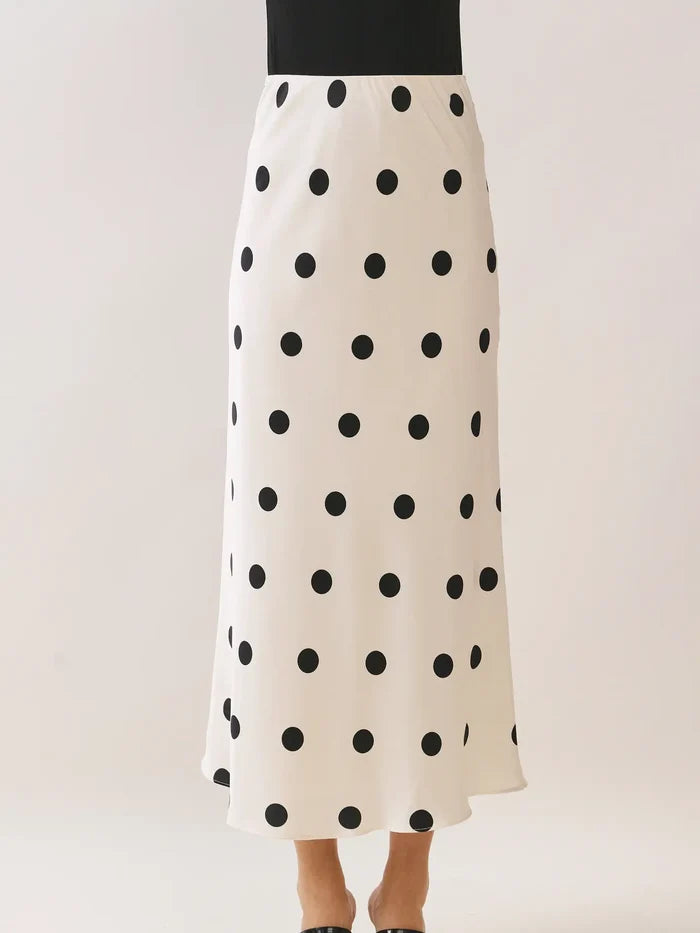 Polka Dot Maxi Skirt - Greige Goods