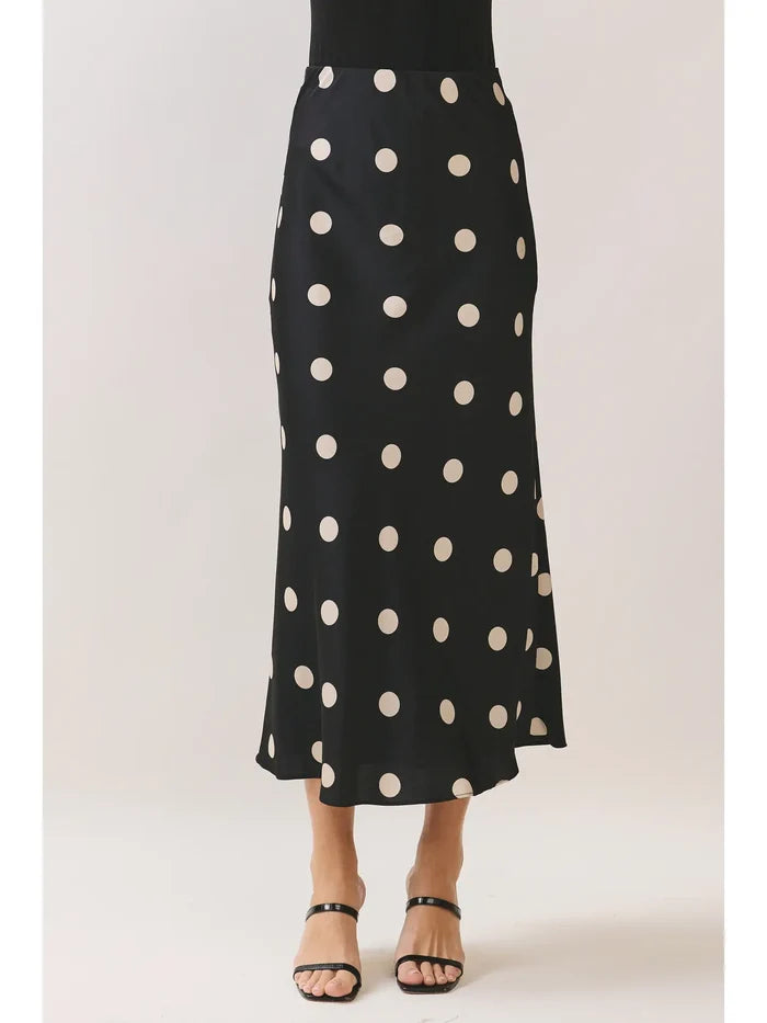 Polka Dot Maxi Skirt - Greige Goods