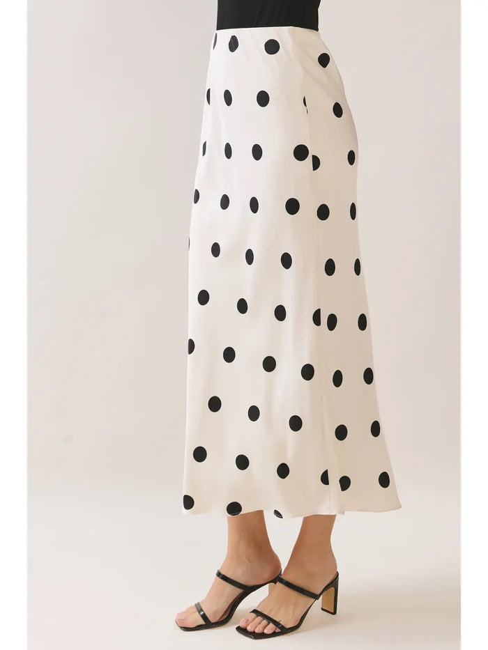 Polka Dot Maxi Skirt - Greige Goods