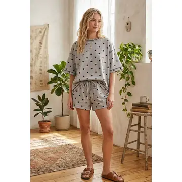 Polka Dot Top and Shorts Set - Greige Goods