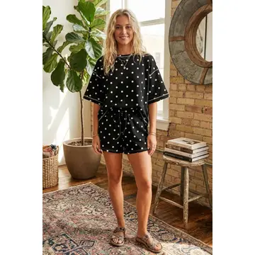 Polka Dot Top and Shorts Set - Greige Goods