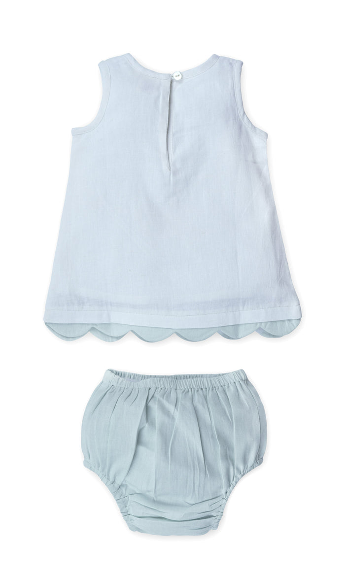 Eve Dress : POWDER BLUE : Infant : Toddler : Tween dress & diaper cover Yo Baby Online
