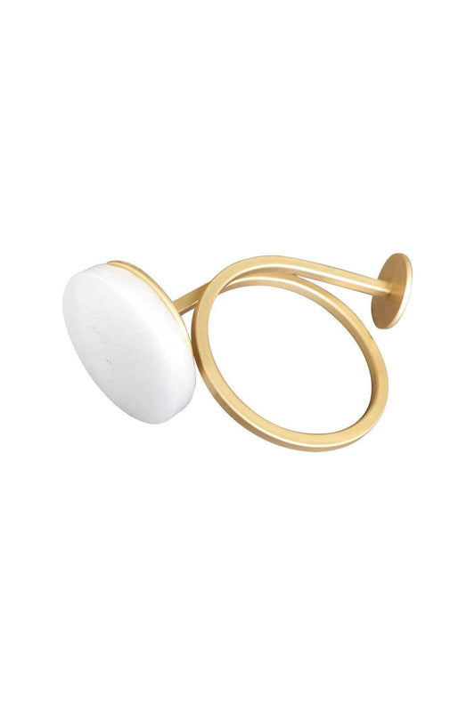 Premium Matte Gold Napkin Ring Holder CGF0006 (Set of 6 pcs) - COCOMELODY