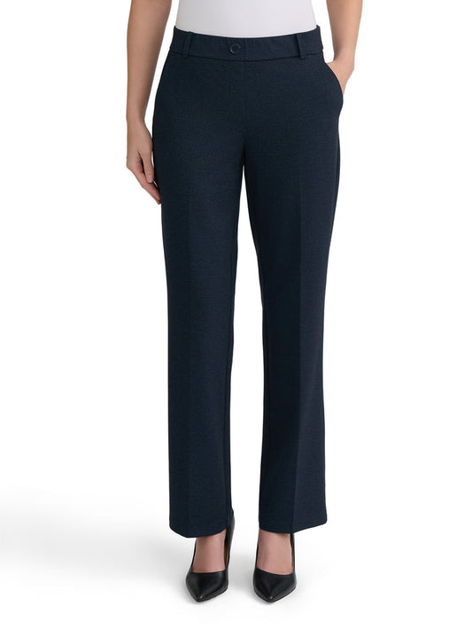 Pull On Trouser, Compression Denim, Mid Blue | Kasper