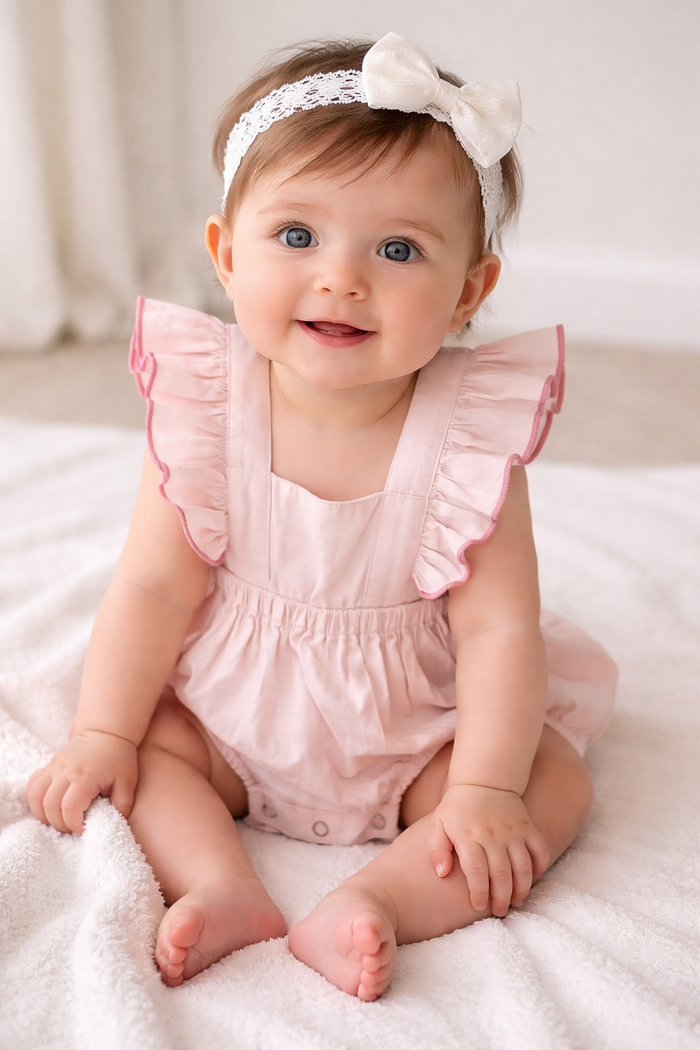 Racer Back Romper  : BABY PINK : Infant
