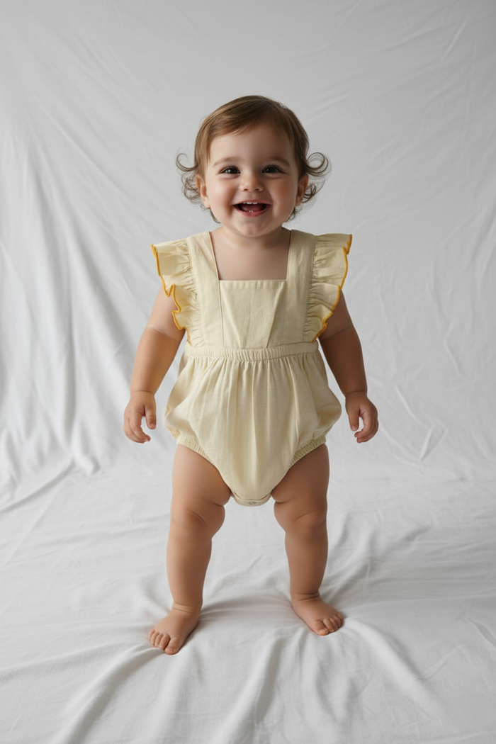 Racer Back Romper : BUTTER YELLOW : Infant