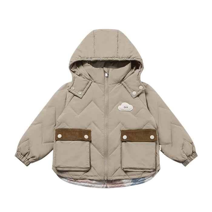 Recycled Nylon Taslon Kids Quilted Down Jacket
