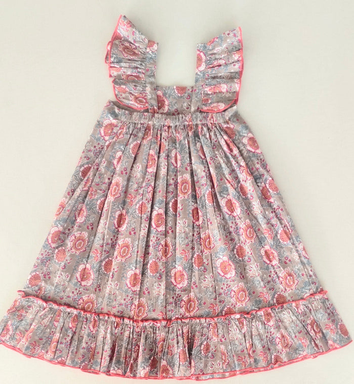 Red Floral Cap Sleeve Ruffle Flare Dress for Kids & Infants DRESS Yo Baby India