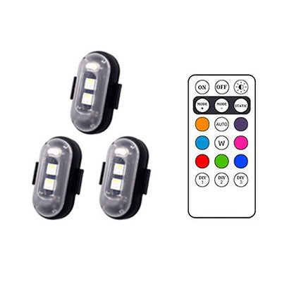 3 * lights+ 1 * remote control (Velcro type)