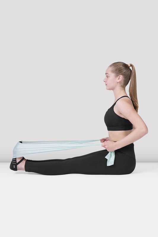 Mint Green Bloch Resistance Band light resistance on female model