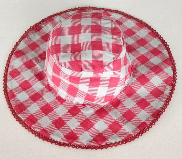 Reversible Red Checks & Stripe Sun Hat for Kids CAP Yo Baby India