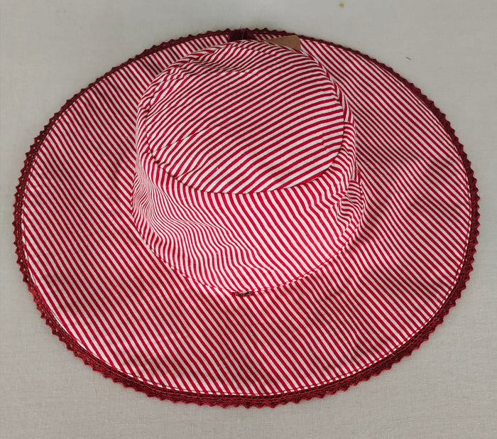 Reversible Red Checks & Stripe Sun Hat for Kids CAP Yo Baby India