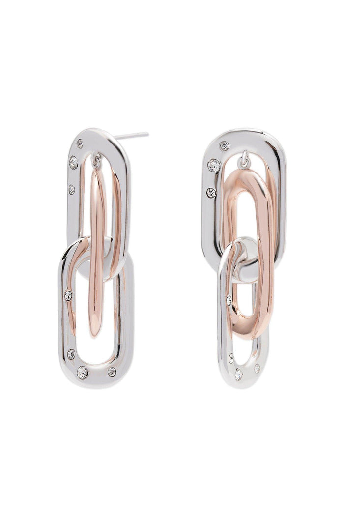 Rhodium plated Earrings with Crystals CE0099 - COCOMELODY