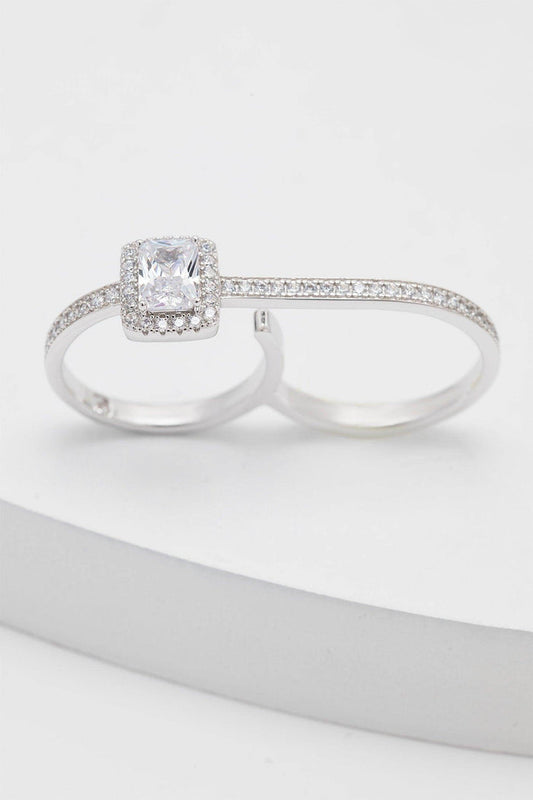 Rhodium plated Rings with Crystals CR0006 - COCOMELODY