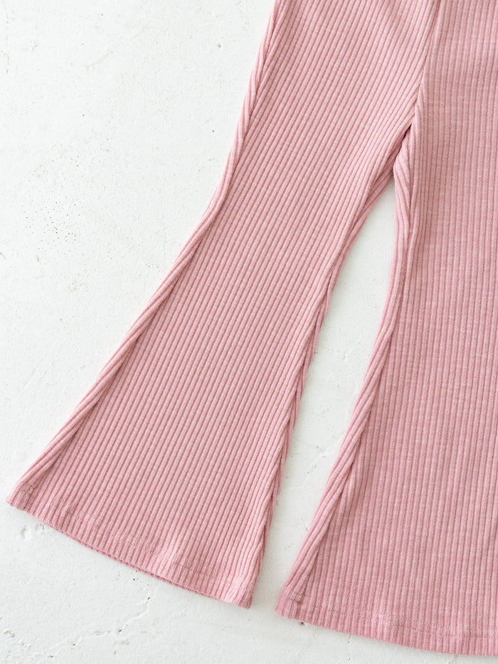 Ribbed flare pants