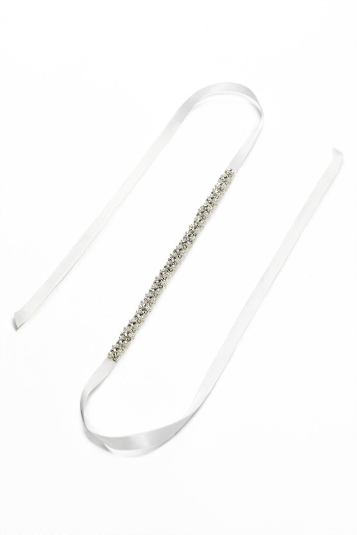 Ribbons Wedding Sash With Imitation Pearl CC0077 - COCOMELODY