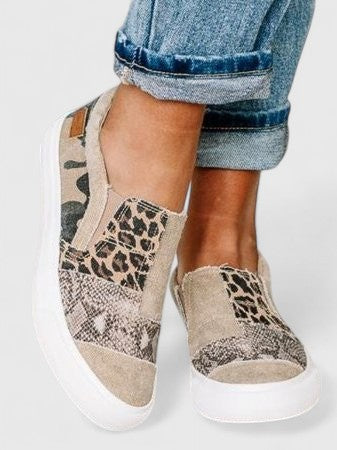 Riley - Casual Women's Orthopedic Loafers with Leopard Print and Slip-On Design