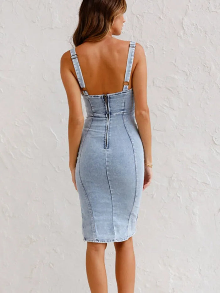 Riley - Trendy Women's Summer Dress with Scoop Neck and Side Slit
