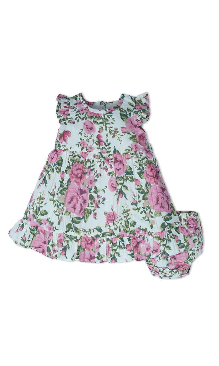 Rosa Dress : WHITE : Infant : Toddler : Tween dress & diaper cover Yo Baby India