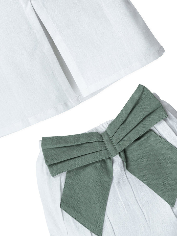 Top And Bow Bloomer Set : SAGE : Infant : Baby Girl : New Born Top & Shorts Set Yo Baby India