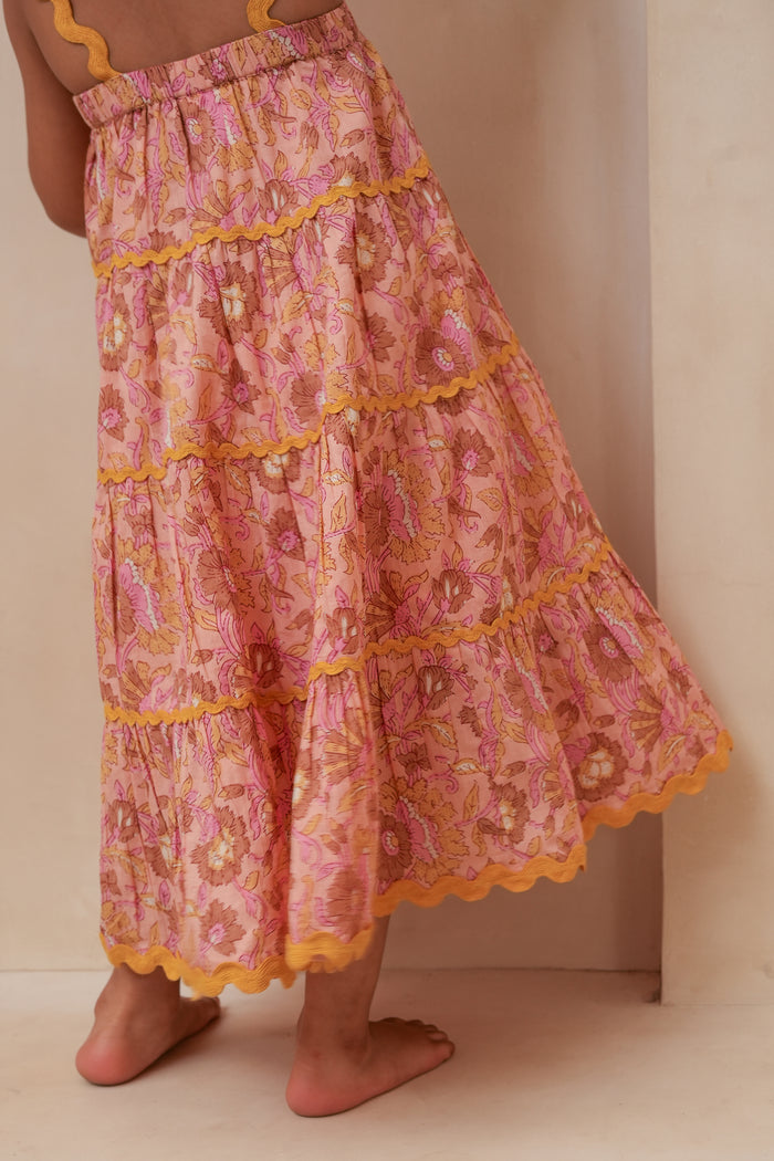Samaira Tiered Dress Pastel Pink — Cotton Girls Dress | Infant to Tween 0-13 Years