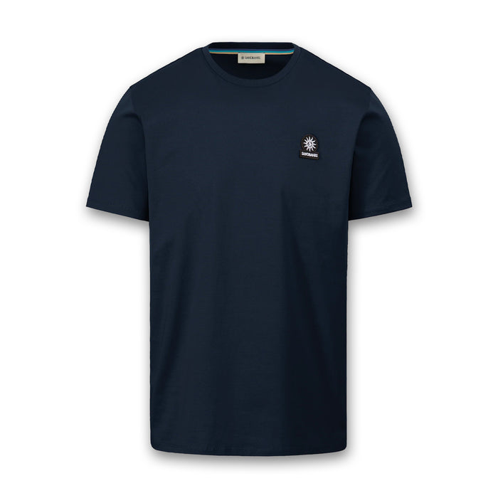 Sandbanks - Badge Logo T-Shirt in Navy - Nigel Clare